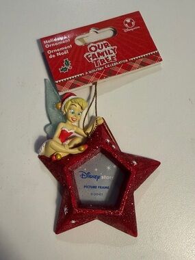 Disney Tinker Bell Red Star Picture Frame Ornament